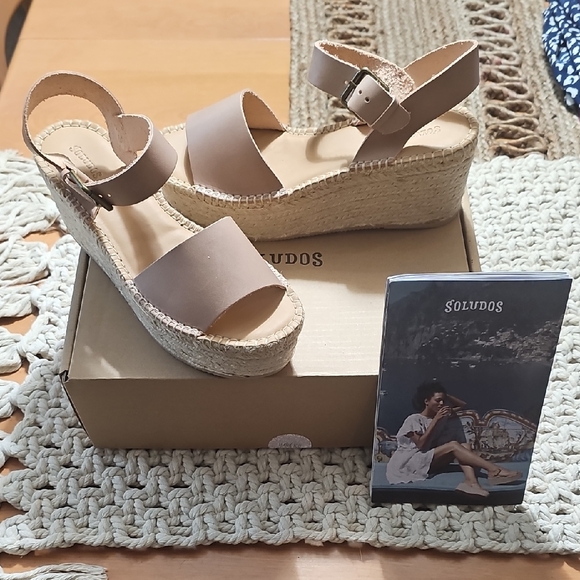Soludos Women's Dove Gray Espadrille Wedges Size US 10 NIB New In Box. - Picture 1 of 10